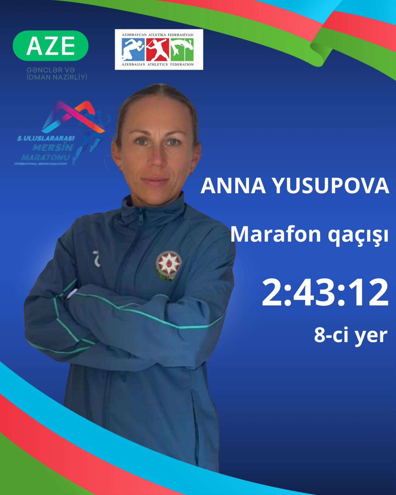 Anna Yusupova Mersin marafonunda çıxışını başa vurdu!