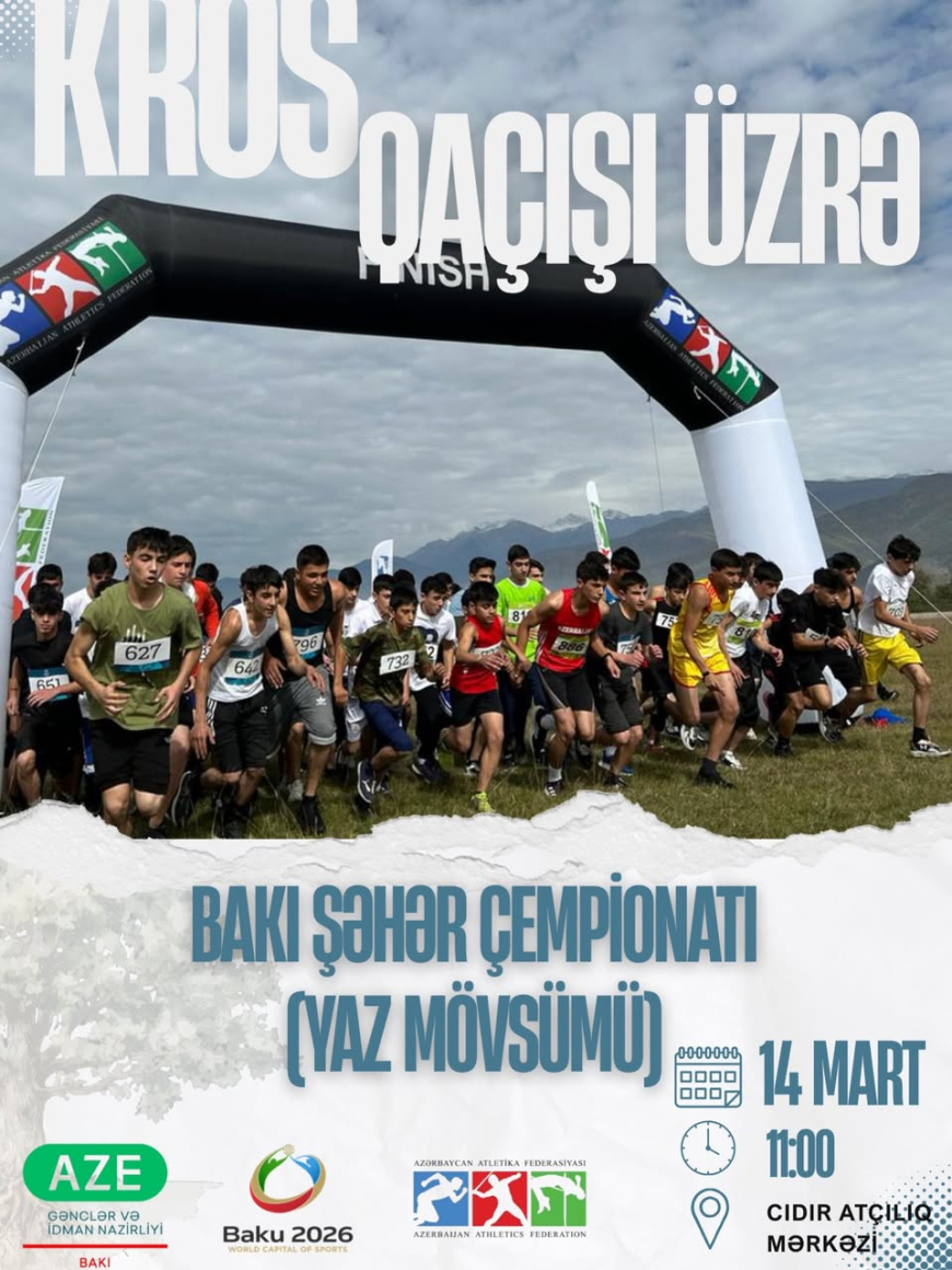 Kros qaçışı üzrə Bakı şəhər yaz çempionatı keçiriləcək.